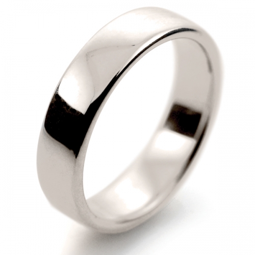 Soft Court Medium - 5mm (SCSM5 W) White Gold Wedding Ring